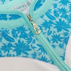 Ladies Erin Sleeveless Zip Neck Polo Shirt Botanical -Women's Golf Fashion - Green Lamb P SG21868GREENLAMBSHIRTBOTANICALLADIES 6 L