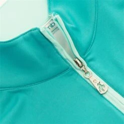 Ladies Eva Long Sleeve ½ Zip Top Peacock -Women's Golf Fashion - Green Lamb P SG21870GREENLAMBTOPPEACOCKLADIES 2 L