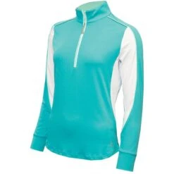 Ladies Eva Long Sleeve ½ Zip Top Peacock