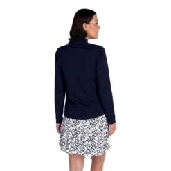 Ladies Essie Raglan Long Sleeve Zip Neck Top Navy -Women's Golf Fashion - Green Lamb P SG21871GREENLAMBTOPNAVYLADIES 3 L