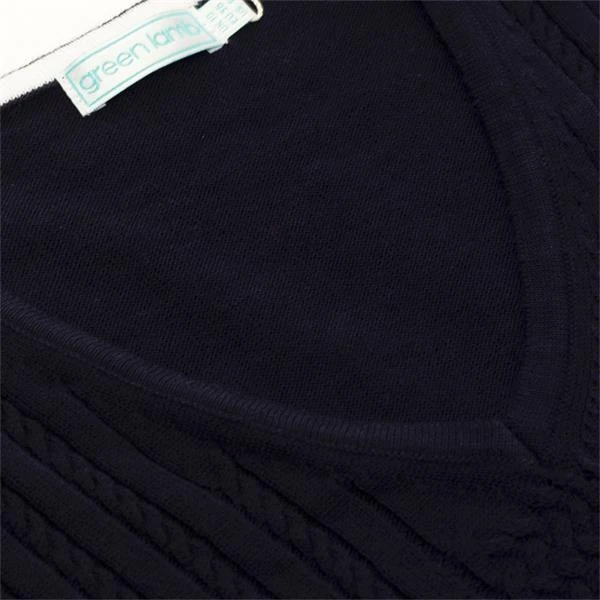 Ladies Gillian Slim Fit V-Neck Cable Sweater Navy 3 Ladies Gillian Slim Fit V-Neck Cable Sweater Navy - Image 3