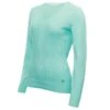 Ladies Gillian Slim Fit V-Neck Cable Sweater Opal