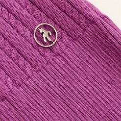 Ladies Gillian Slim Fit V-Neck Cable Sweater Violet -Women's Golf Fashion - Green Lamb P SG21872GREENLAMBSWEATERVIOLETLADIES 7 L