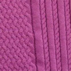 Ladies Gillian Slim Fit V-Neck Cable Sweater Violet -Women's Golf Fashion - Green Lamb P SG21872GREENLAMBSWEATERVIOLETLADIES 8 L