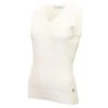 Ladies Glenda Slim Fit V-Neck Cable Slipover White