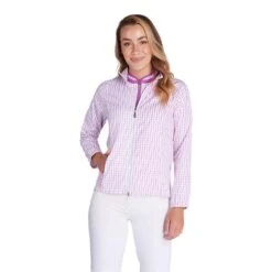 Ladies Kayley Raglan Sleeve Windbreaker Hexagon -Women's Golf Fashion - Green Lamb P SG21875GREENLAMBWINDBREAKERHEXAGONLADIES 5 L