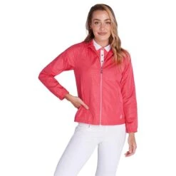 Ladies Kelly Raglan Sleeve Windbreaker Strawberry -Women's Golf Fashion - Green Lamb P SG21876GREENLAMBWINDBREAKERSTRAWBERRYLADIES 4 L