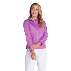 Ladies Kelly Raglan Sleeve Windbreaker Violet -Women's Golf Fashion - Green Lamb P SG21876GREENLAMBWINDBREAKERVIOLETLADIES 4 L