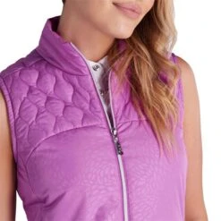 Ladies Khloe Quilted Panel Gilet Violet -Women's Golf Fashion - Green Lamb P SG21877GLLADIESKHLOEQUILTEDPANELGILETVIOLET 2 L