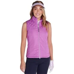 Ladies Khloe Quilted Panel Gilet Violet