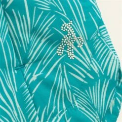 Ladies Kathleen Quilted Printed Gilet Palm -Women's Golf Fashion - Green Lamb P SG21879GLLADIESKATHLEENQUILTEDPRINTGILETPALM 7 L