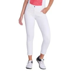 Ladies Mags 7/8th Trousers White -Women's Golf Fashion - Green Lamb P SG21880GREENLAMBTROUSERSWHITELADIES 5 L