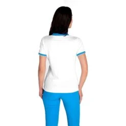 Ladies Kailynne Club Polo Shirt White Cobalt -Women's Golf Fashion - Green Lamb P SG22916GREENLAMBSHIRTWHITECOBALTLADIES 3 L