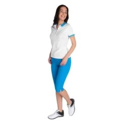 Ladies Kailynne Club Polo Shirt White Cobalt -Women's Golf Fashion - Green Lamb P SG22916GREENLAMBSHIRTWHITECOBALTLADIES 4 L