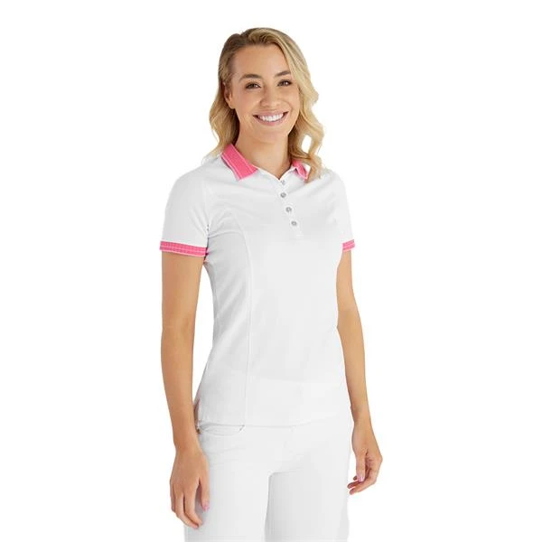 Ladies Kailynne Club Polo Shirt White - Lipstick 3 Ladies Kailynne Club Polo Shirt White - Lipstick - Image 3