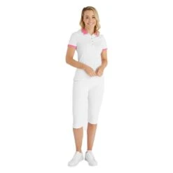 Ladies Kailynne Club Polo Shirt White - Lipstick 10 Ladies Kailynne Club Polo Shirt White - Lipstick -Women's Golf Fashion - Green Lamb P SG22916GREENLAMBSHIRTWHITELIPSTICKLADIES 4 L