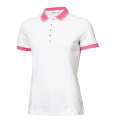 Ladies Kailynne Club Polo Shirt White - Lipstick