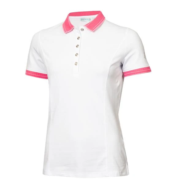 Ladies Kailynne Club Polo Shirt White - Lipstick 1 Ladies Kailynne Club Polo Shirt White - Lipstick