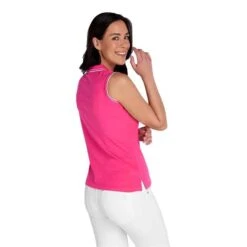Ladies Kathleen Sleeveless Club Polo Shirt Magenta -Women's Golf Fashion - Green Lamb P SG22917GREENLAMBSHIRTMAGENTALADIES 3 L