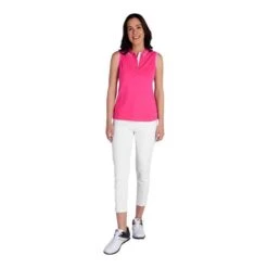 Ladies Kathleen Sleeveless Club Polo Shirt Magenta -Women's Golf Fashion - Green Lamb P SG22917GREENLAMBSHIRTMAGENTALADIES 4 L