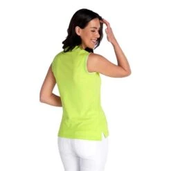 Ladies Kathleen Sleeveless Club Polo Shirt Pistachio -Women's Golf Fashion - Green Lamb P SG22917GREENLAMBSHIRTPISTACHIOLADIES 3 L