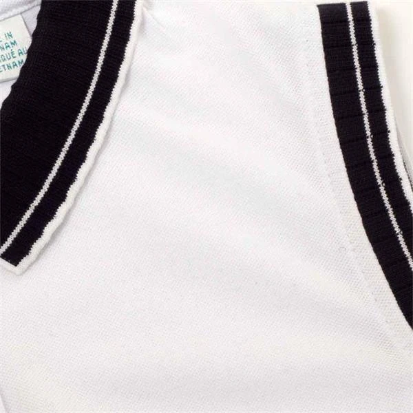 Ladies Kathleen Sleeveless Club Polo Shirt White Navy 6 Ladies Kathleen Sleeveless Club Polo Shirt White Navy - Image 6