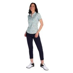 Ladies Katia Print Polo Shirt Watermark -Women's Golf Fashion - Green Lamb P SG22918GREENLAMBSHIRTWATERMARKLADIES 4 L