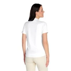 Ladies Katina Ripple Polo Shirt White -Women's Golf Fashion - Green Lamb P SG22921GREENLAMBSHIRTWHITELADIES 3 L
