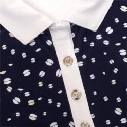 Ladies Kay Sleeveless Printed Panel Polo Shirt Nightsky -Women's Golf Fashion - Green Lamb P SG22922GREENLAMBSHIRTNIGHTSKYLADIES 4 L