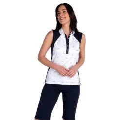 Ladies Katy Sleeveless Polo Shirt With Curved Seams Birdie -Women's Golf Fashion - Green Lamb P SG22923GREENLAMBSHIRTBIRDIELADIES 2 L