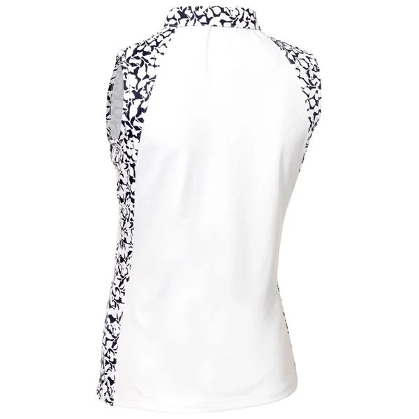 Ladies Katy Sleeveless Polo Shirt With Curved Seams Lace 2 Ladies Katy Sleeveless Polo Shirt With Curved Seams Lace - Image 2