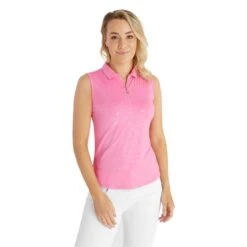Ladies Katrianna Sleeveless Polo Shirt Candy -Women's Golf Fashion - Green Lamb P SG22924GREENLAMBSHIRTCANDYLADIES 2 L