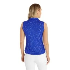 Ladies Katrianna Sleeveless Polo Shirt Cornflower -Women's Golf Fashion - Green Lamb P SG22924GREENLAMBSHIRTCORNFLOWERLADIES 3 L