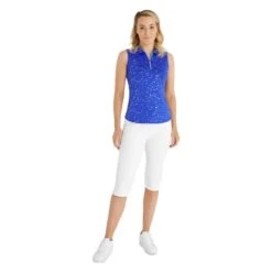 Ladies Katrianna Sleeveless Polo Shirt Cornflower -Women's Golf Fashion - Green Lamb P SG22924GREENLAMBSHIRTCORNFLOWERLADIES 4 L