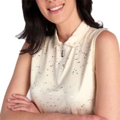 Ladies Katrianna Sleeveless Polo Shirt Stone -Women's Golf Fashion - Green Lamb P SG22924GREENLAMBSHIRTSTONELADIES 5 L