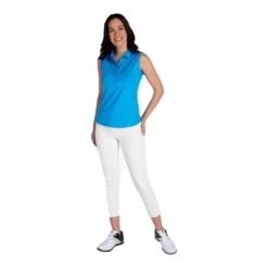 Ladies Kaydee Sleeveless Ripple Polo Shirt Cobalt -Women's Golf Fashion - Green Lamb P SG22925GREENLAMBSHIRTCOBALTLADIES 4 L