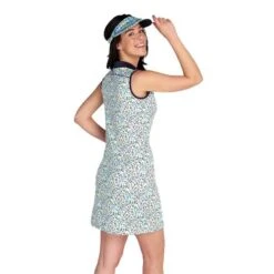Ladies Kaye Sleeveless Printed Dress Watermark 9 Ladies Kaye Sleeveless Printed Dress Watermark -Women's Golf Fashion - Green Lamb P SG22926GREENLAMBDRESSWATERMARKLADIES 3 L