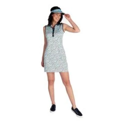 Ladies Kaye Sleeveless Printed Dress Watermark 10 Ladies Kaye Sleeveless Printed Dress Watermark -Women's Golf Fashion - Green Lamb P SG22926GREENLAMBDRESSWATERMARKLADIES 4 L