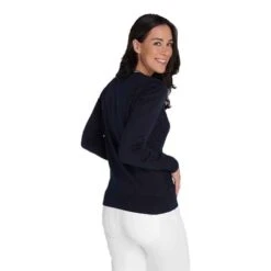 Ladies Kayley Ripple V-Neck Sweater Navy -Women's Golf Fashion - Green Lamb P SG22928GREENLAMBSWEATERNAVYLADIES 3 L