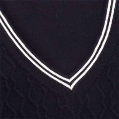 Ladies Kayley Ripple V-Neck Sweater Navy -Women's Golf Fashion - Green Lamb P SG22928GREENLAMBSWEATERNAVYLADIES 5 L