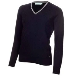 Ladies Kayley Ripple V-Neck Sweater Navy
