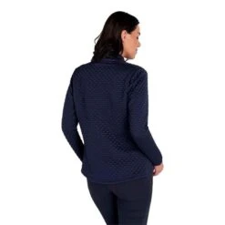 Ladies Kaydra Quilted Full Zip Jacket Navy -Women's Golf Fashion - Green Lamb P SG22929GREENLAMBJACKETNAVYLADIES 3 L