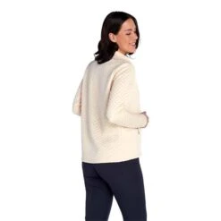 Ladies Kaydra Quilted Full Zip Jacket Stone -Women's Golf Fashion - Green Lamb P SG22929GREENLAMBJACKETSTONELADIES 3 L