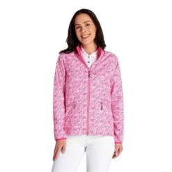 Ladies Keela Printed Windbreaker Swirl -Women's Golf Fashion - Green Lamb P SG22931GREENLAMBWINDBREAKERSWIRLLADIES 4 L