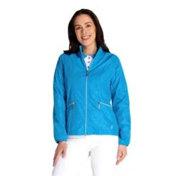 Ladies Keeva Jacquard Windbreaker Cobalt -Women's Golf Fashion - Green Lamb P SG22932GREENLAMBWINDBREAKERCOBALTLADIES 2 L