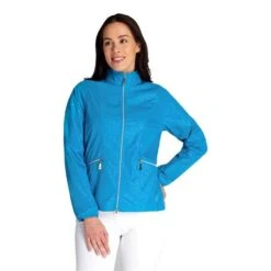 Ladies Keeva Jacquard Windbreaker Cobalt -Women's Golf Fashion - Green Lamb P SG22932GREENLAMBWINDBREAKERCOBALTLADIES 4 L