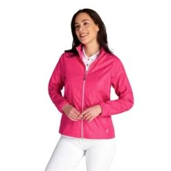Ladies Keeva Jacquard Windbreaker Magenta -Women's Golf Fashion - Green Lamb P SG22932GREENLAMBWINDBREAKERMAGENTALADIES 2 L