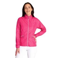 Ladies Keeva Jacquard Windbreaker Magenta -Women's Golf Fashion - Green Lamb P SG22932GREENLAMBWINDBREAKERMAGENTALADIES 4 L