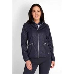 Ladies Keeva Jacquard Windbreaker Navy -Women's Golf Fashion - Green Lamb P SG22932GREENLAMBWINDBREAKERNAVYLADIES 4 L