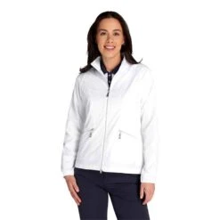 Ladies Keeva Jacquard Windbreaker White -Women's Golf Fashion - Green Lamb P SG22932GREENLAMBWINDBREAKERWHITELADIES 2 L